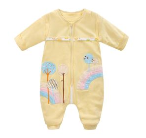 Rainbow Girls Sleeping Bag, Spring Sleeping Bag with Feet, 0-6 Months, Yellow