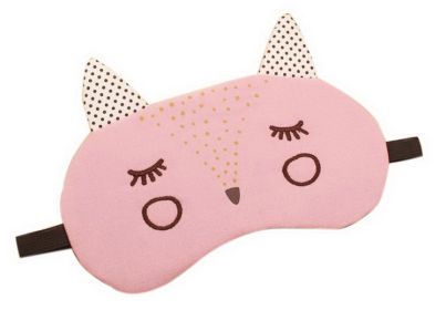 Breathable Cute Men And Women Sleeping Eye Masks, Pink Cartoon Fox