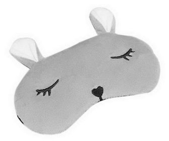 Breathable Cute Men And Women Sleeping Eye Masks, Gray Cartoon Rabbit