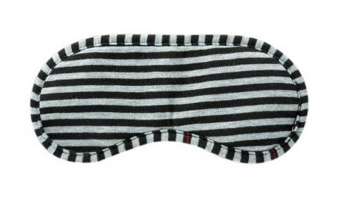 Black Gray Stripe Style Soft Breathable Cotton Eye Mask For Sleep Camping Travel