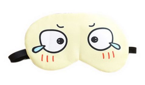 2 Pcs Cartoon Summer Cool Breathable Sleeping Eye Masks Light Yellow Crying Eyes