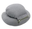 Removable And Washable Plush Double Sleeping Pillow, Dark Grey Plaid Pattern
