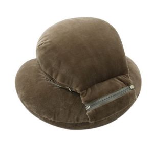 Removable And Washable Plush Double Sleeping Pillow, Dark Brown