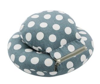 Removable And Washable Plush Double Sleeping Pillow, Dark Green And White Dots