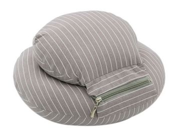 Removable And Washable Plush Double Sleeping Pillow, Grey Stripes