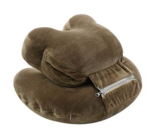 Removable And Washable Plush Double Sleeping Pillow, Brown Bear