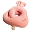 Plush Double Layer Sleeping Pillow Neck Nap Pillow, Pink Cute Rabbit