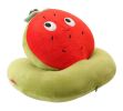 Plush Double Layer Sleeping Pillow Neck Nap Pillow, Red And Green