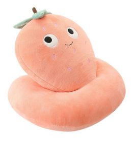 Plush Double Layer Sleeping Pillow Neck Nap Pillow, Light Pink