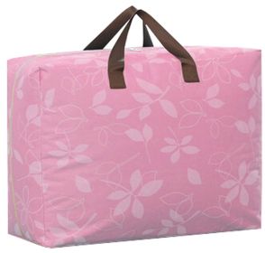 Two Oxford Storage Quilt Bags Space Saver Bags Storage Cases Baggage bags 58x39x23cm (Pink Willow)