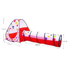 Kids Play Tents Indoor/Outdoor Play Tent with Tunnel (Under 3 Years Old, Red)