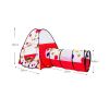 Kids Play Tents Indoor/Outdoor Play Tent with Tunnel (Under 3 Years Old,Red/Dot)