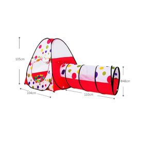 Kids Play Tents Indoor/Outdoor Play Tent with Tunnel (Under 3 Years Old,Red/Dot)