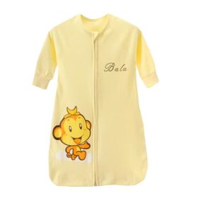 Lovely Summer Spring Baby Cute Sleeping Bag Cotton Wearable Blanket kids gift,0-3 YrsXL,Yellow