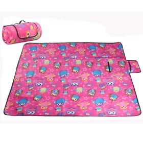 Moistureproof Waterproof Picnic/Camping Mat Baby Crawl Mat, Owl, Rose Red