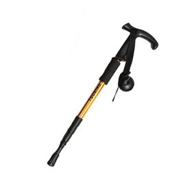 Outdoor Ultralight Hiking Walking Stick Adjustable T-shaped Trekking Poles ,Gold