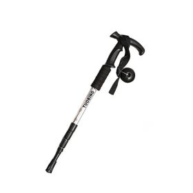 Outdoor Ultralight Hiking Stick Adjustable T-shaped Trekking Poles,Silver